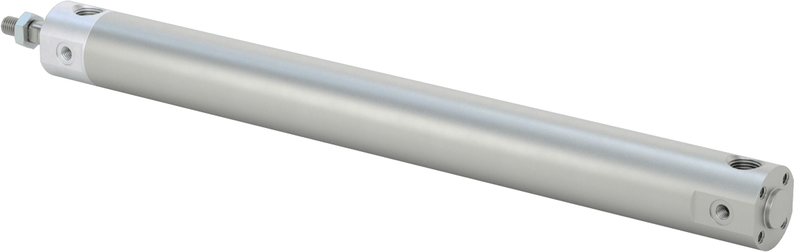 Darbeye Dayanıklı Yuvarlak Gövdeli Hava Silindiri, Sensör Hazır, Yüz/Pivot Montajı, 3/4" Delik Boyutu, 8" Strok