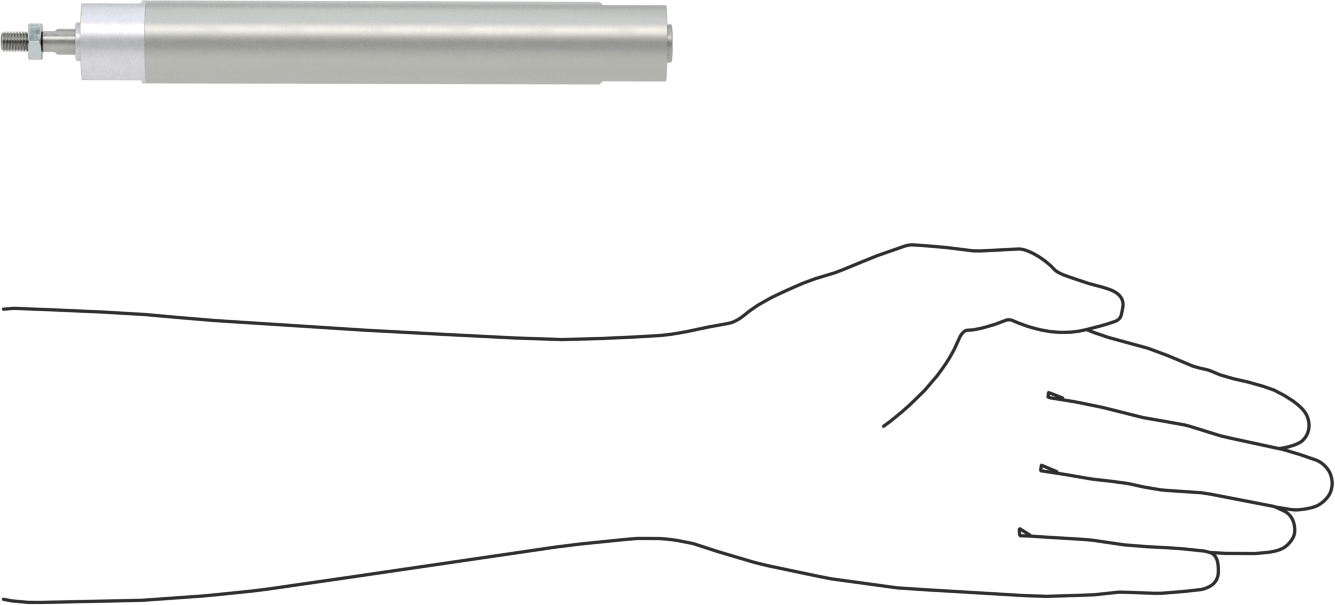 Darbeye Dayanıklı Yuvarlak Gövdeli Hava Silindiri, Sensör Hazır, Yüz/Pivot Montajı, 3/4" Delik, 4-1/2" Strok