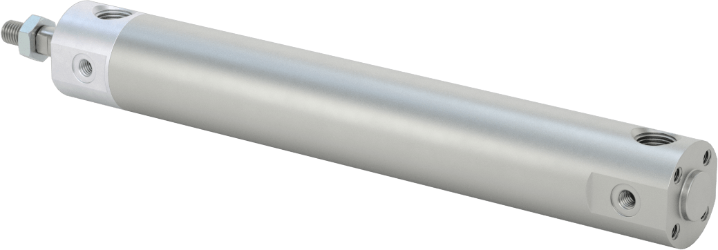 Darbeye Dayanıklı Yuvarlak Gövdeli Hava Silindiri, Sensör Hazır, Yüz/Pivot Montajı, 3/4" Delik, 4-1/2" Strok