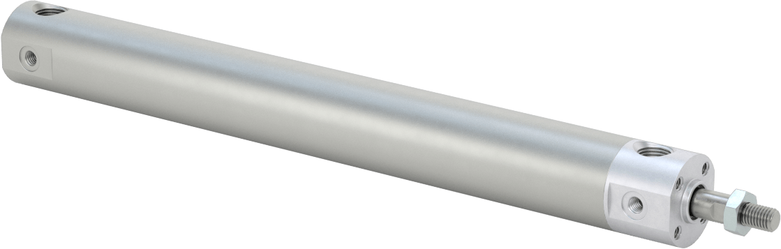 Darbeye Dayanıklı Yuvarlak Gövdeli Hava Silindiri, Sensör Hazır, Yüz/Pivot Montajı, 3/4" Delik, 6-1/2" Strok