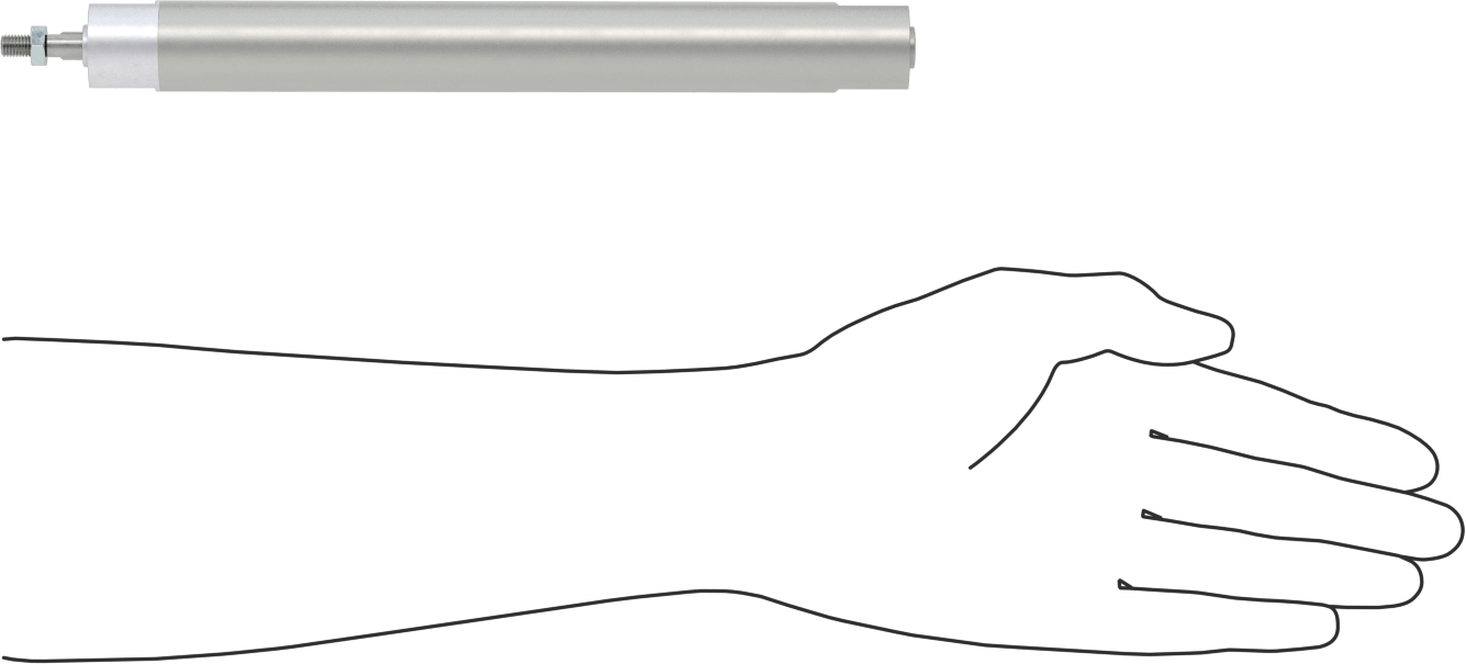 Darbeye Dayanıklı Yuvarlak Gövdeli Hava Silindiri, Sensör Hazır, Yüz/Pivot Montajı, 3/4" Delik, 6-1/2" Strok