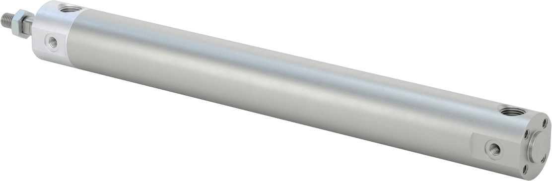 Darbeye Dayanıklı Yuvarlak Gövdeli Hava Silindiri, Sensör Hazır, Yüz/Pivot Montajı, 3/4" Delik, 6-1/2" Strok