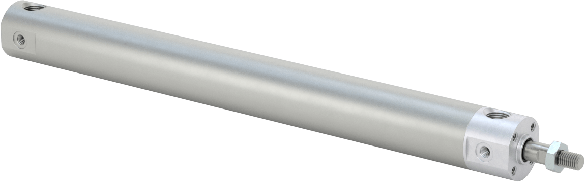 Darbeye Dayanıklı Yuvarlak Gövdeli Hava Silindiri, Sensör Hazır, Yüz/Pivot Montajı, 3/4" Delik, 7-1/2" Strok