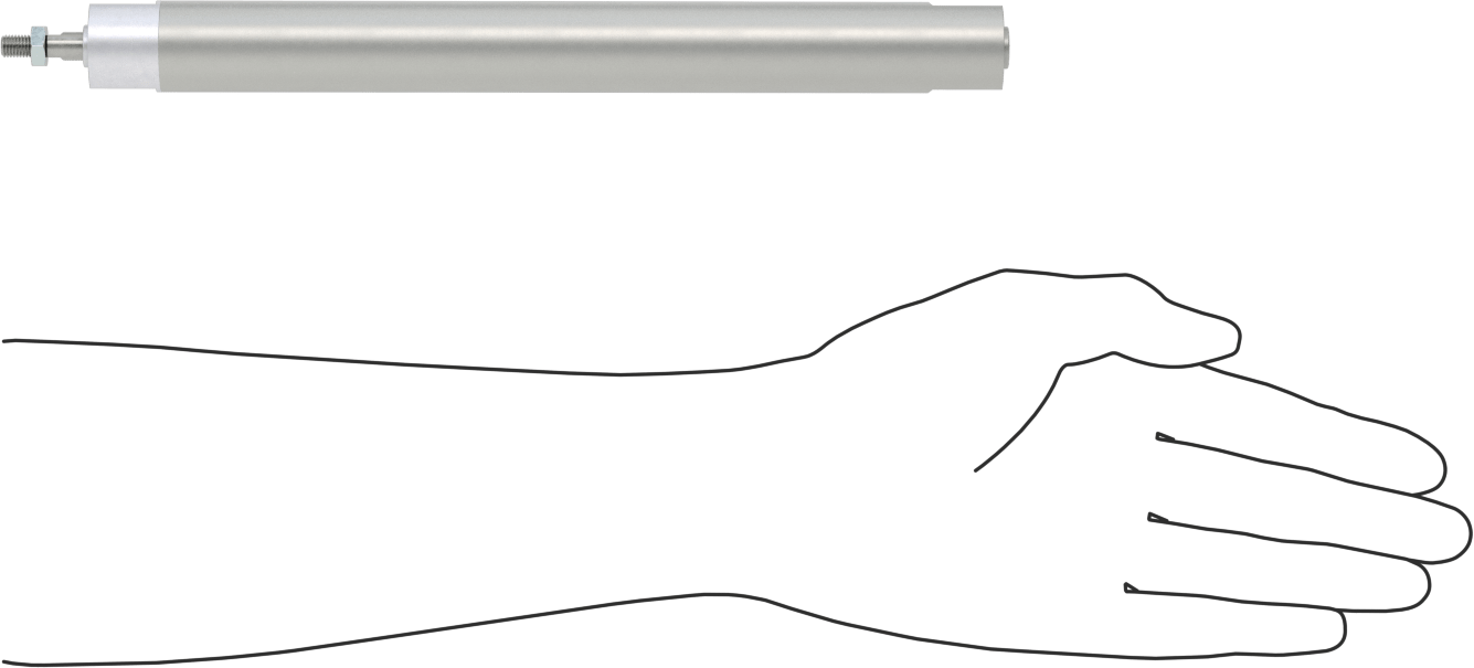 Darbeye Dayanıklı Yuvarlak Gövdeli Hava Silindiri, Sensör Hazır, Yüz/Pivot Montajı, 3/4" Delik, 7-1/2" Strok
