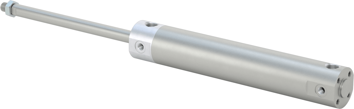 Darbeye Dayanıklı Yuvarlak Gövdeli Hava Silindiri, Sensör Hazır, Yüz/Pivot Montajı, 1" Delik Boyutu, 4-1/2" Strok