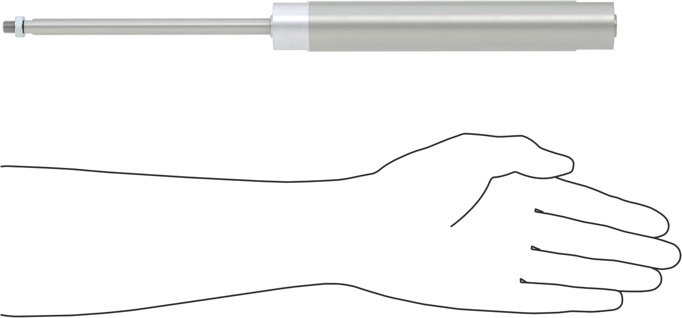 Darbeye Dayanıklı Yuvarlak Gövdeli Hava Silindiri, Sensör Hazır, Yüz/Pivot Montajı, 1" Delik Boyutu, 5-1/2" Strok
