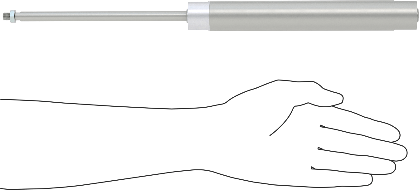Darbeye Dayanıklı Yuvarlak Gövdeli Hava Silindiri, Sensör Hazır, Yüz/Pivot Montajı, 1" Delik Boyutu, 6-1/2" Strok