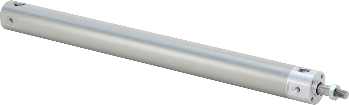 Darbeye Dayanıklı Yuvarlak Gövdeli Hava Silindiri, Sensör Hazır, Yüz/Pivot Montajı, 3/4" Delik Boyutu, 9" Strok