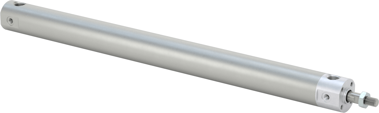 Darbeye Dayanıklı Yuvarlak Gövdeli Hava Silindiri, Sensör Hazır, Yüz/Pivot Montajı, 3/4" Delik Boyutu, 10" Strok