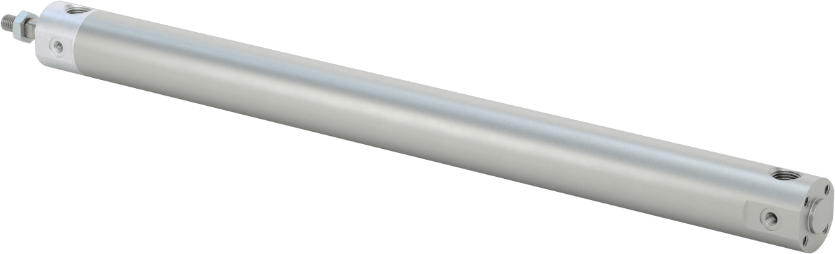 Darbeye Dayanıklı Yuvarlak Gövdeli Hava Silindiri, Sensör Hazır, Yüz/Pivot Montajı, 3/4" Delik Boyutu, 10" Strok