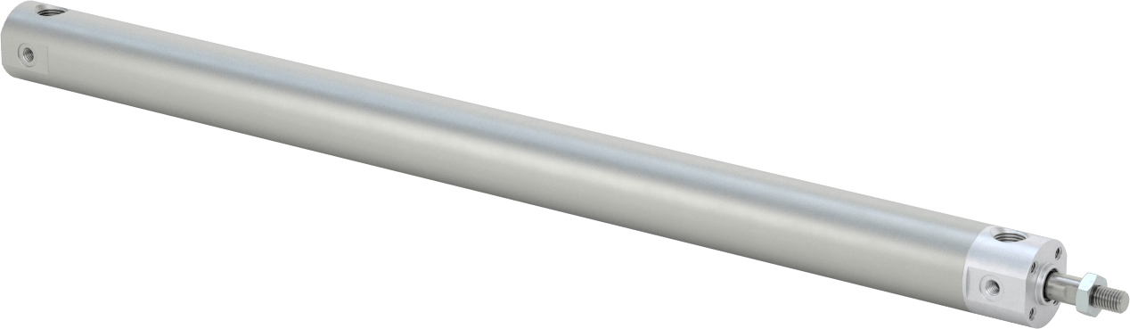Darbeye Dayanıklı Yuvarlak Gövdeli Hava Silindiri, Sensör Hazır, Yüz/Pivot Montajı, 3/4" Delik Boyutu, 12 inç Strok
