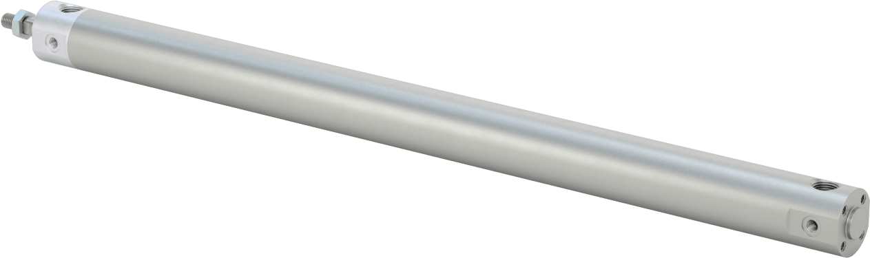 Darbeye Dayanıklı Yuvarlak Gövdeli Hava Silindiri, Sensör Hazır, Yüz/Pivot Montajı, 3/4" Delik Boyutu, 12 inç Strok