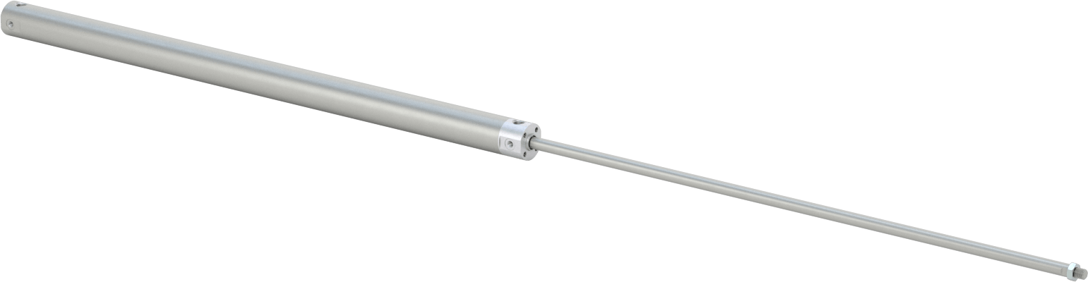 Darbeye Dayanıklı Yuvarlak Gövdeli Hava Silindiri, Sensör Hazır, Yüz/Pivot Montajı, 1" Delik Boyutu, 19" Strok