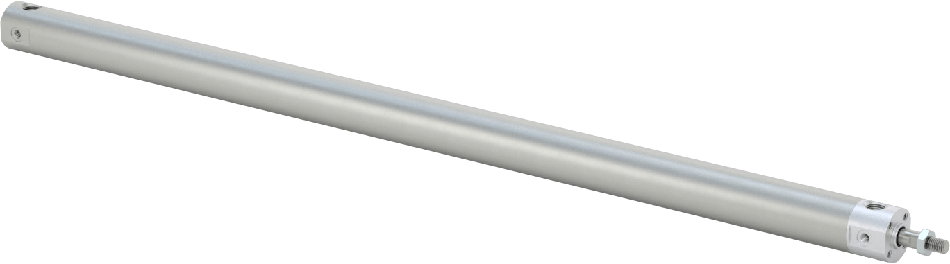 Darbeye Dayanıklı Yuvarlak Gövdeli Hava Silindiri, Sensör Hazır, Yüz/Pivot Montajı, 3/4" Delik Boyutu, 18" Strok