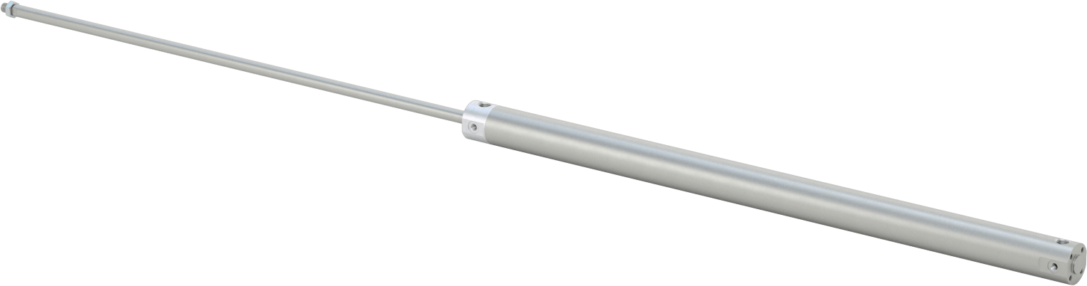 Darbeye Dayanıklı Yuvarlak Gövdeli Hava Silindiri, Sensör Hazır, Yüz/Pivot Montajı, 1" Delik Boyutu, 18" Strok
