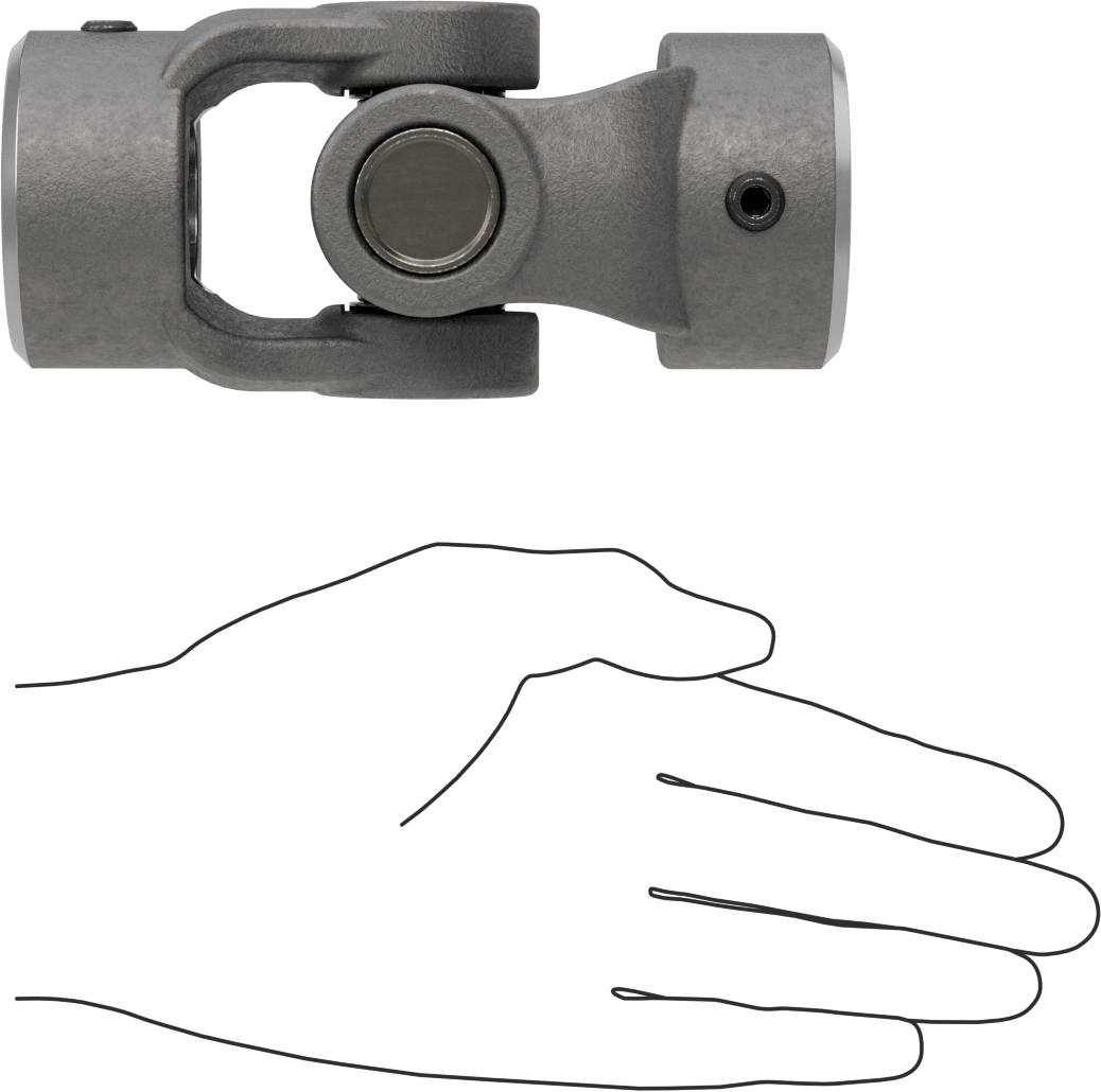 Yüksek Torklu Tekli U-Eklem, Çelik, 1-1/4“ Çap x 1-3/16” Derinlikli Mil için