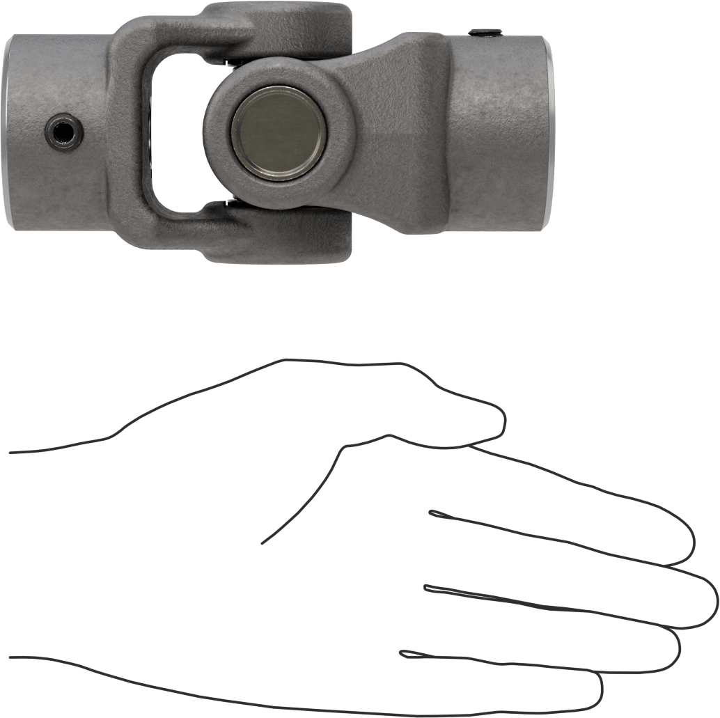 Yüksek Torklu Tekli U-Eklem, Çelik, 3/4“ Çap x 1-29/64” Derinlikli Mil için