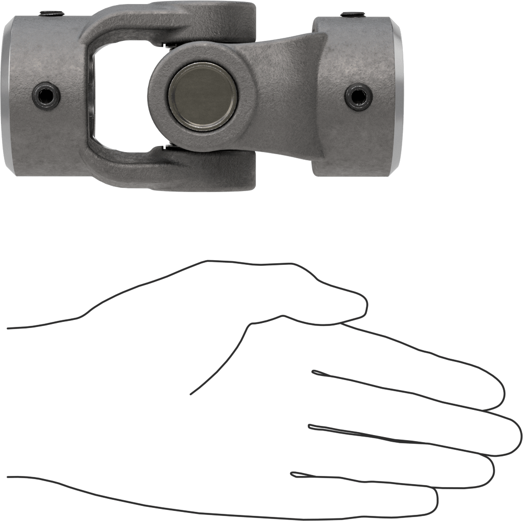 Yüksek Torklu Tekli U-Eklem, Çelik, 1-1/2“ Çap x 1-3/16” Derinlikli Mil için