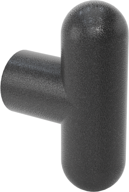 İki Kollu Topuz, Polipropilen, 1/4"-20 Dişli Delik, 2-1/4" Genişlikte Başlık