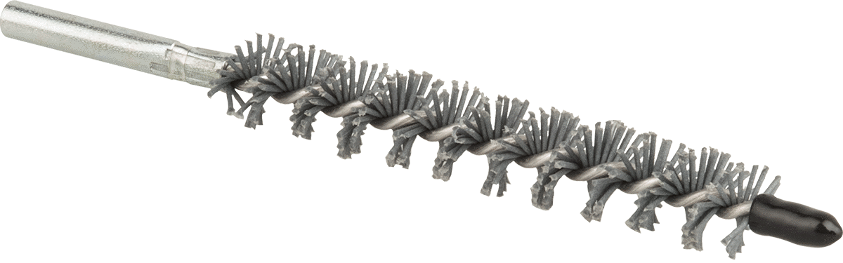 Aşındırıcı Naylon Dişli Şaftlı Tüp Fırça, 8-32 UNC Dişi Diş, 1/2" Çap