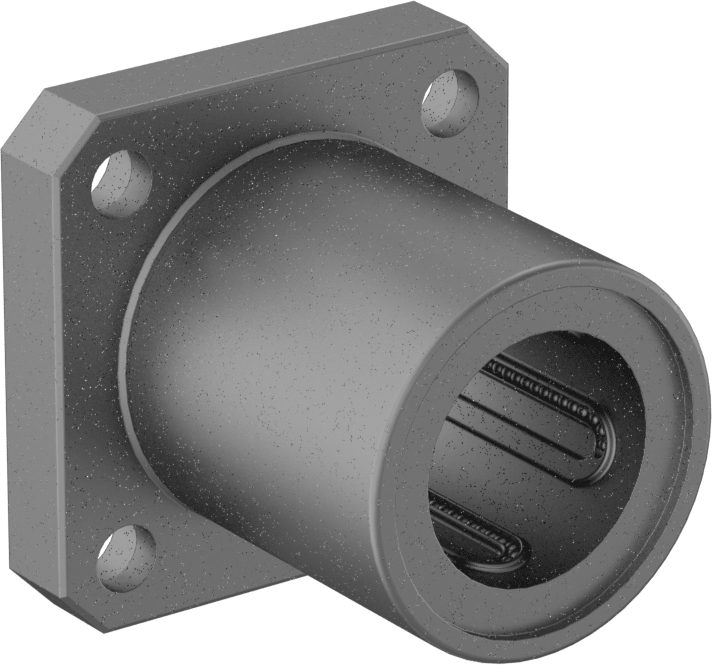 Flanş Montajlı Bilyalı Lineer Rulman, Kare Muhafaza ile, 1-5/8“ x 1-11/16” x 1-11/16" Toplam