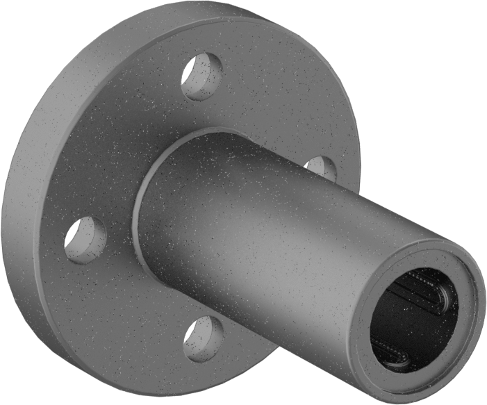 Flanş Montajlı Bilyalı Lineer Rulman, Yuvarlak Muhafazalı, 1-5/8“ x 1-1/2” x 1-1/2" Toplam