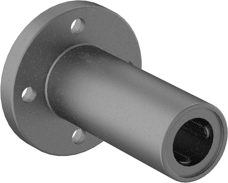 Flanş Montajlı Bilyalı Lineer Rulman, Yuvarlak Muhafazalı, 2-3/8" Uzunluk, 1-3/4" Genişlik, 1-3/4" Toplam Yükseklik