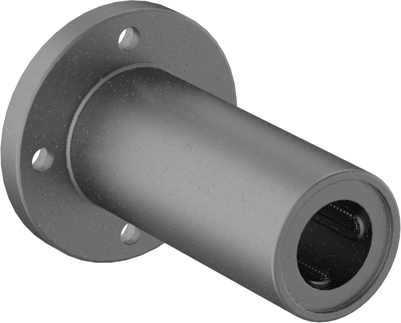 Flanş Montajlı Bilyalı Lineer Rulman, Yuvarlak Muhafazalı, 5/8" Mil Çapı için, 2-13/16" x 2" x 2"