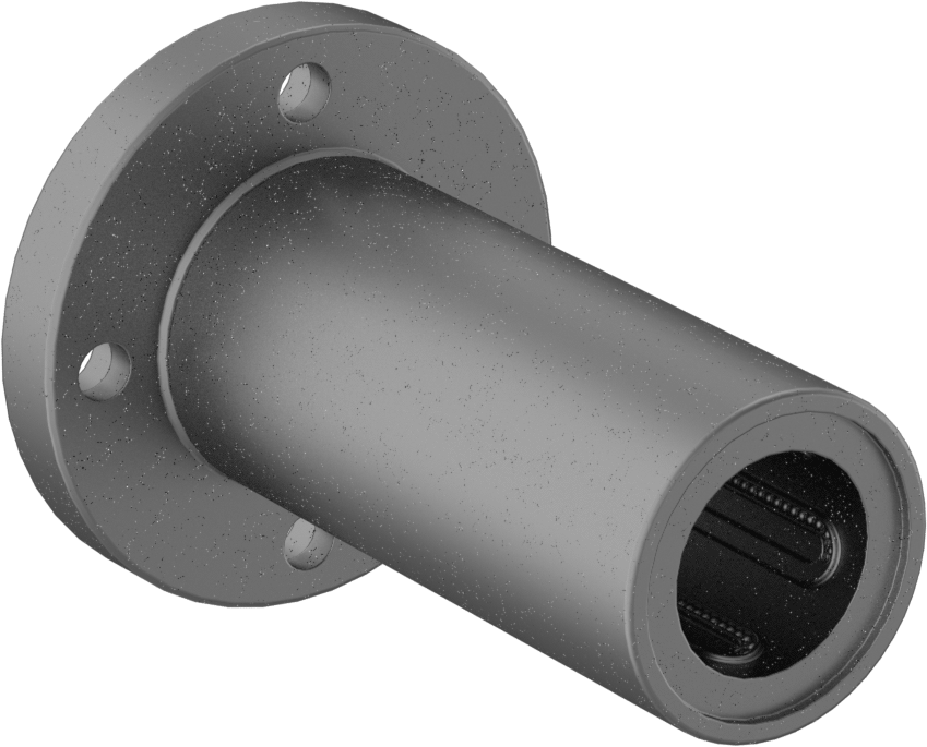 Flanş Montajlı Bilyalı Lineer Rulman, Yuvarlak Muhafazalı, 3-1/8“ x 2-3/16” x 2-3/16" Toplam