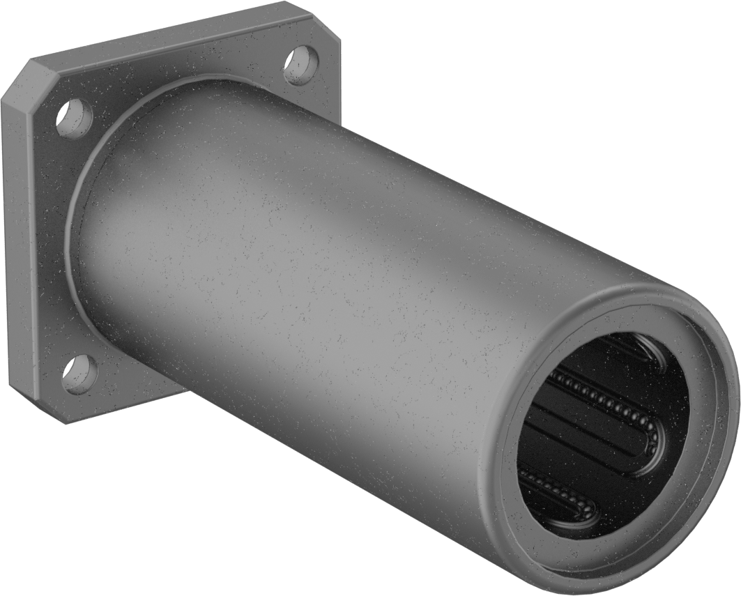 Flanş Montajlı Bilyalı Lineer Rulman, Kare Flanşlı Muhafaza ile, 5“ x 2-1/2” x 2-1/2" Toplam