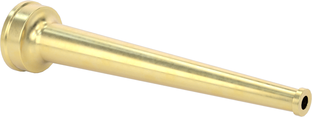 Yangın Söndürme Hortumu için Akış Nozulu, Hızlı Akış, Pirinç, 1 NPSH Dişi, 1-19/64" Çap, 8" Uzunluk