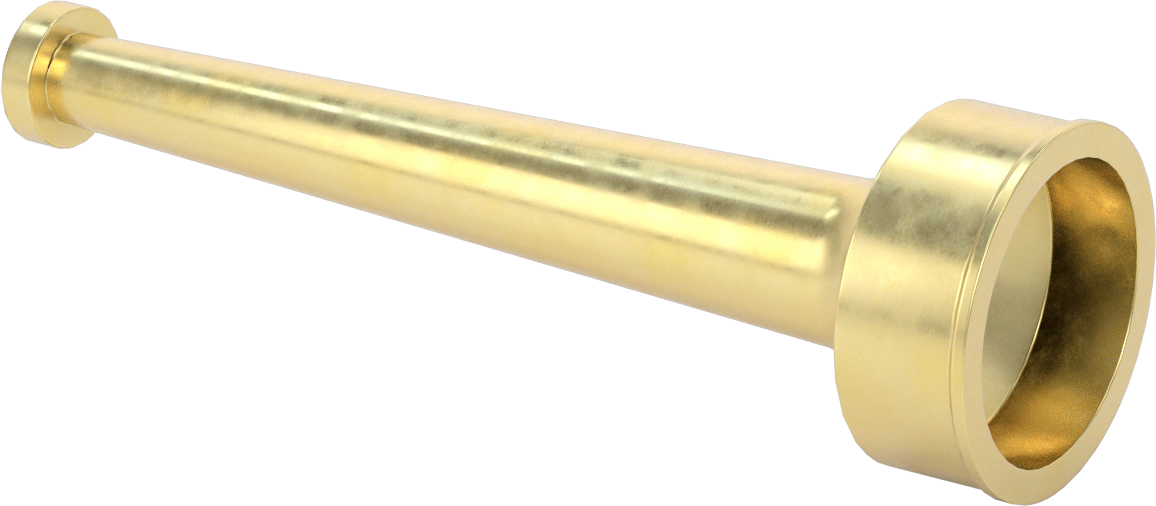 Yangın Söndürme Hortumu için Akış Nozulu, Hızlı Akış, Pirinç, 2-1/2 NH/NST, 3-1/16" Çap, 12" Uzunluk