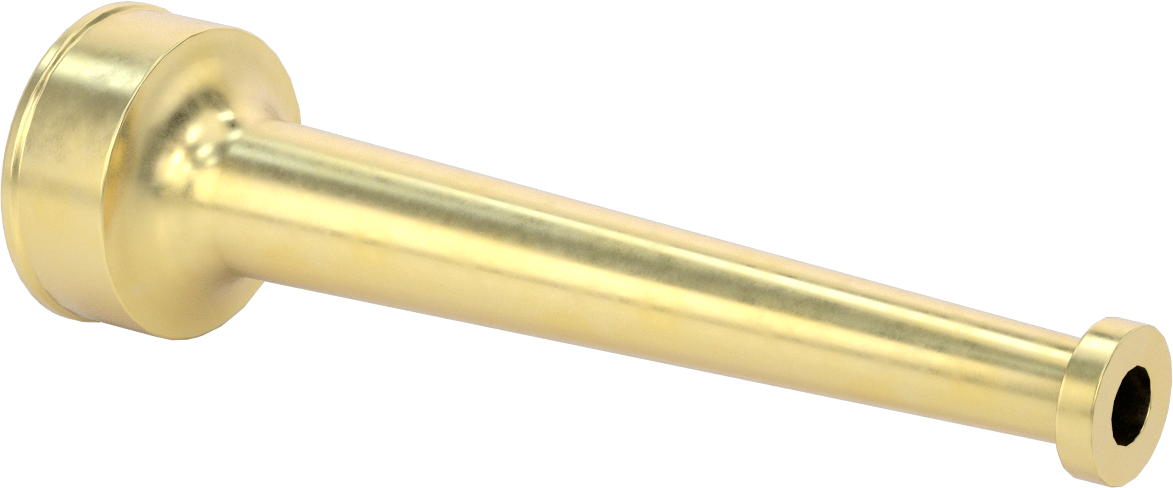 Yangın Söndürme Hortumu için Akış Nozulu, Hızlı Akış, Pirinç, 2-1/2 NPSH Dişi, 2-27/32" Çap, 12" Uzunluk