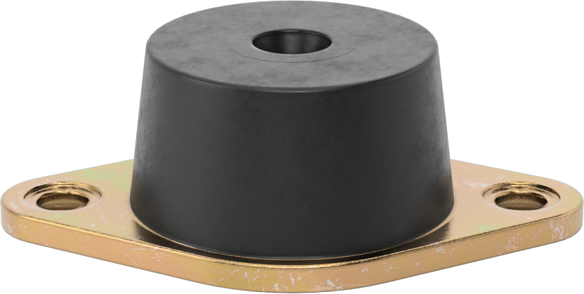 Neopren Titreşim Sönümleyici Cıvatalı Montaj, Çelik Taban ile, Arıza Emniyeti, 3/8"-16 Diş Boyutu, 360 lbs. Kapasite