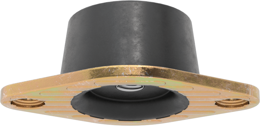 Neopren Titreşim Sönümleyici Cıvatalı Montaj, Çelik Taban ile, Arıza Emniyeti, 3/8"-16 Diş Boyutu, 360 lbs. Kapasite