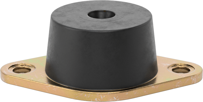 Neopren Titreşim Sönümleyici Cıvatalı Montaj, Arıza Emniyeti, 3/8"-16 Diş, 520 lbs. Kapasite, 1,25" Toplam Yükseklik