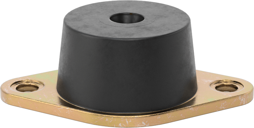 Neopren Titreşim Sönümleyici Cıvatalı Montaj, Arıza Emniyeti, 3/8"-16 Diş, 680 lbs. Kapasite, 1,25" Toplam Yükseklik