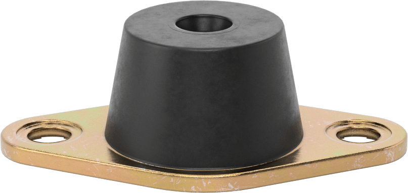 Neopren Titreşim Sönümleyici Cıvatalı Montaj, Çelik Taban ile, Arıza Emniyeti, 5/16"-18 Diş, 170 lbs. Kapasite
