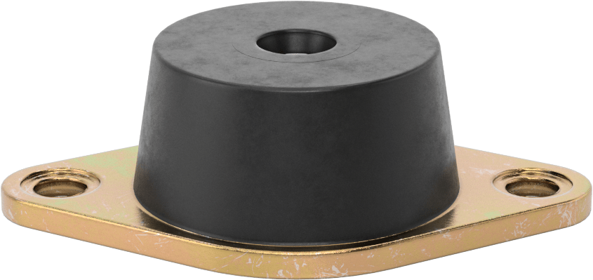Neopren Titreşim Sönümleyici Cıvatalı Montaj, Arıza Emniyeti, 3/8"-16 Diş, 210 lbs. Kapasite, 1,12" Toplam Yükseklik