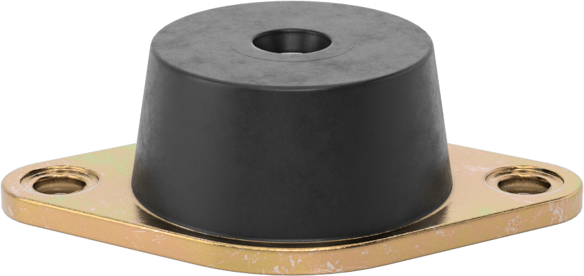 Neopren Titreşim Sönümleyici Cıvatalı Montaj, Arıza Emniyeti, 3/8"-16 Diş, 520 lbs. Kapasite, 1,12" Toplam Yükseklik