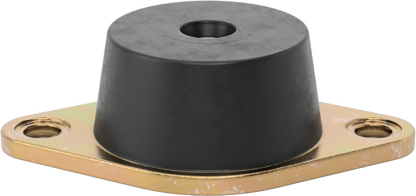 Neopren Titreşim Sönümleyici Cıvatalı Montaj, Arıza Emniyeti, 3/8"-16 Diş, 680 lbs. Kapasite, 1,12" Toplam Yükseklik