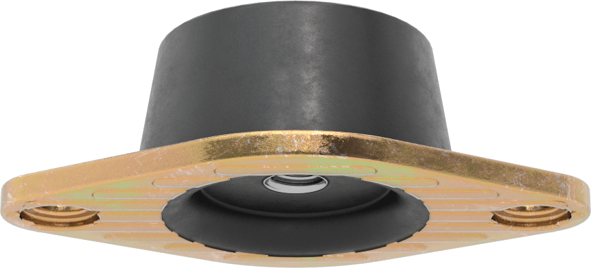Neopren Titreşim Sönümleyici Cıvatalı Montaj, Çelik Taban ile, Arıza Emniyeti, 3/8"-16 Diş Boyutu, 750 lbs. Kapasite