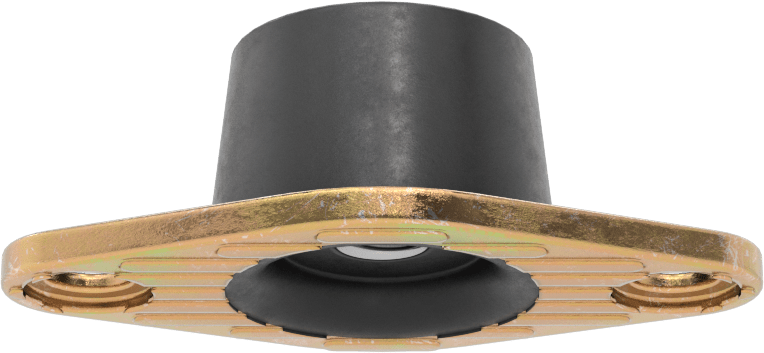 Neopren Titreşim Sönümleyici Cıvatalı Montaj, Çelik Taban ile, Arıza Emniyeti, 1/4"-20 Diş Boyutu, 46 lbs. Kapasite