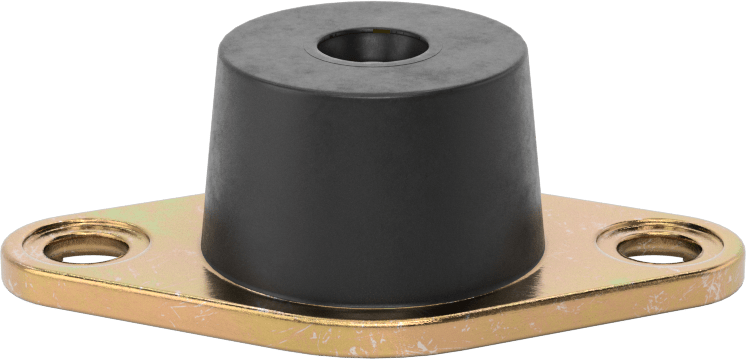 Neopren Titreşim Sönümleyici Cıvatalı Montaj, Çelik Taban ile, Arıza Emniyeti, M6 x 1 mm Diş, 115 lbs. Kapasite
