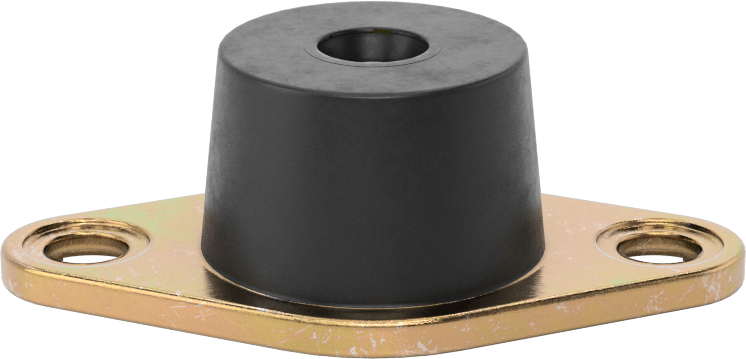 Neopren Titreşim Sönümleyici Cıvatalı Montaj, Çelik Taban ile, Arıza Emniyeti, M6 x 1 mm Diş, 135 lbs. Kapasite