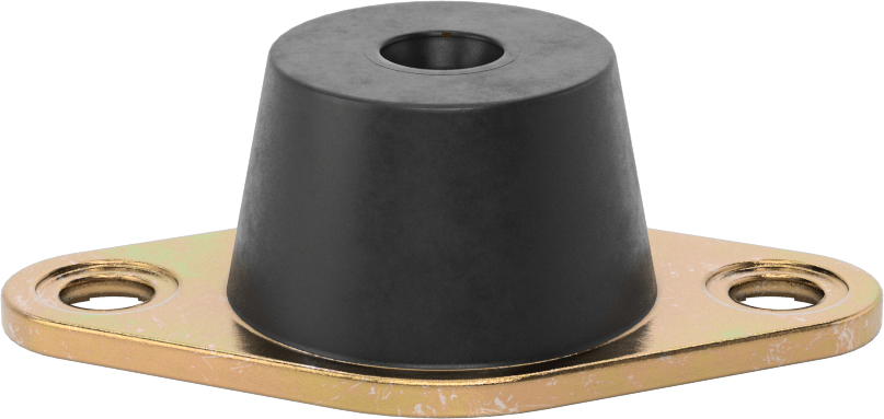Neopren Titreşim Sönümleyici Cıvatalı Montaj, Çelik Taban ile, Arıza Emniyeti, M8 x 1,25 mm Diş, 250 lbs. Kapasite