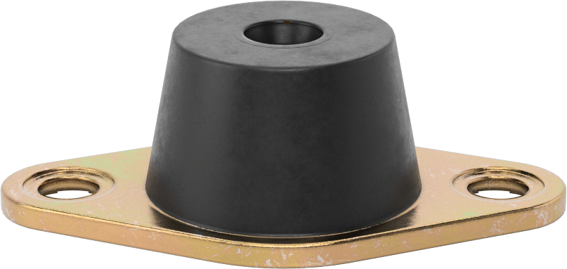 Neopren Titreşim Sönümleyici Cıvatalı Montaj, Çelik Taban ile, Arıza Emniyeti, M8 x 1,25 mm Diş, 340 lbs. Kapasite