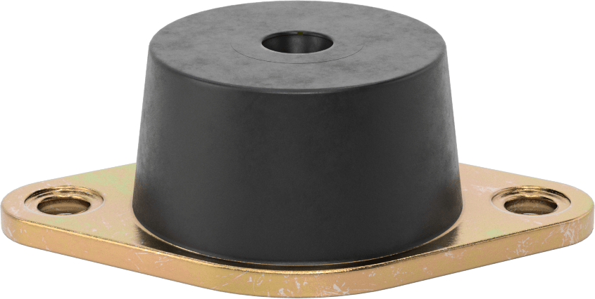 Neopren Titreşim Sönümleyici Cıvatalı Montaj, Çelik Taban ile, Arıza Emniyeti, M8 x 1,25 mm Diş, 210 lbs. Kapasite