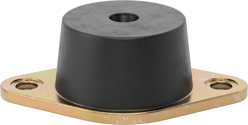 Neopren Titreşim Sönümleyici Cıvatalı Montaj, Çelik Taban ile, Arıza Emniyeti, M8 x 1,25 mm Diş, 360 lbs. Kapasite