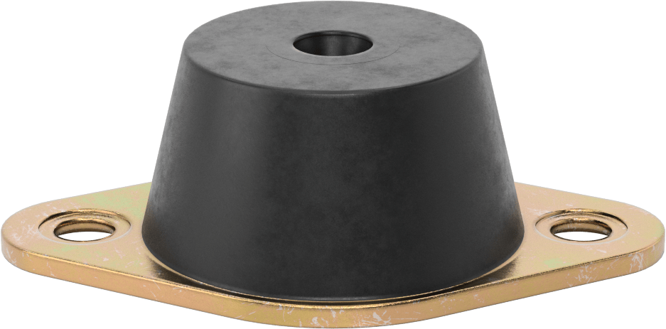 Neopren Titreşim Sönümleyici Cıvatalı Montaj, Çelik Taban ile, Arıza Emniyeti, M12 x 1,75 mm Boyut, 940 lbs. Kapasite